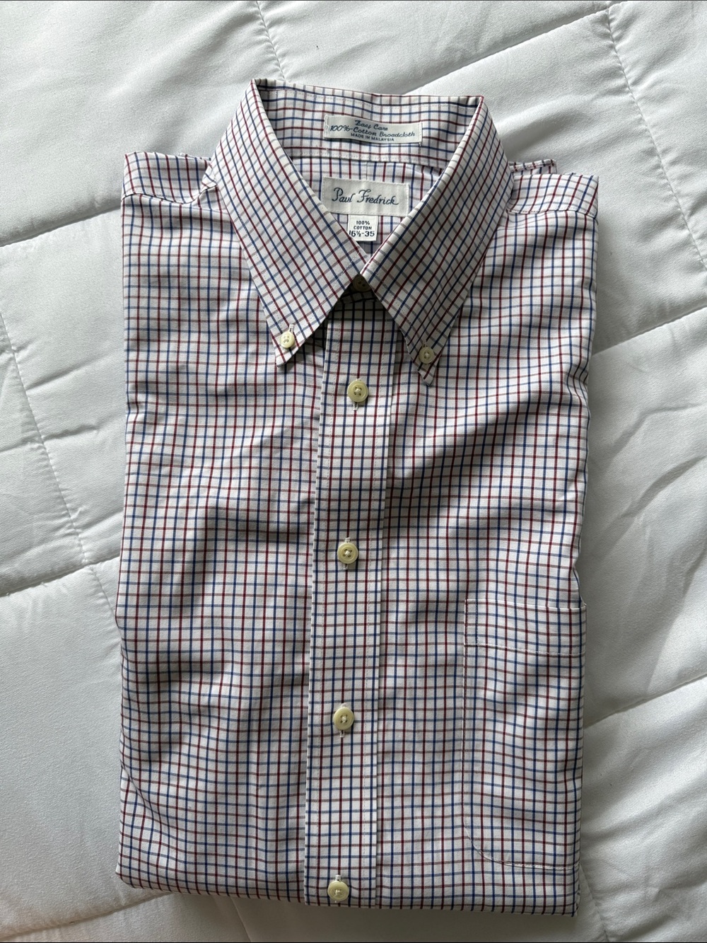Paul Frederick blue & red long sleeve shirt 16.5 - 35